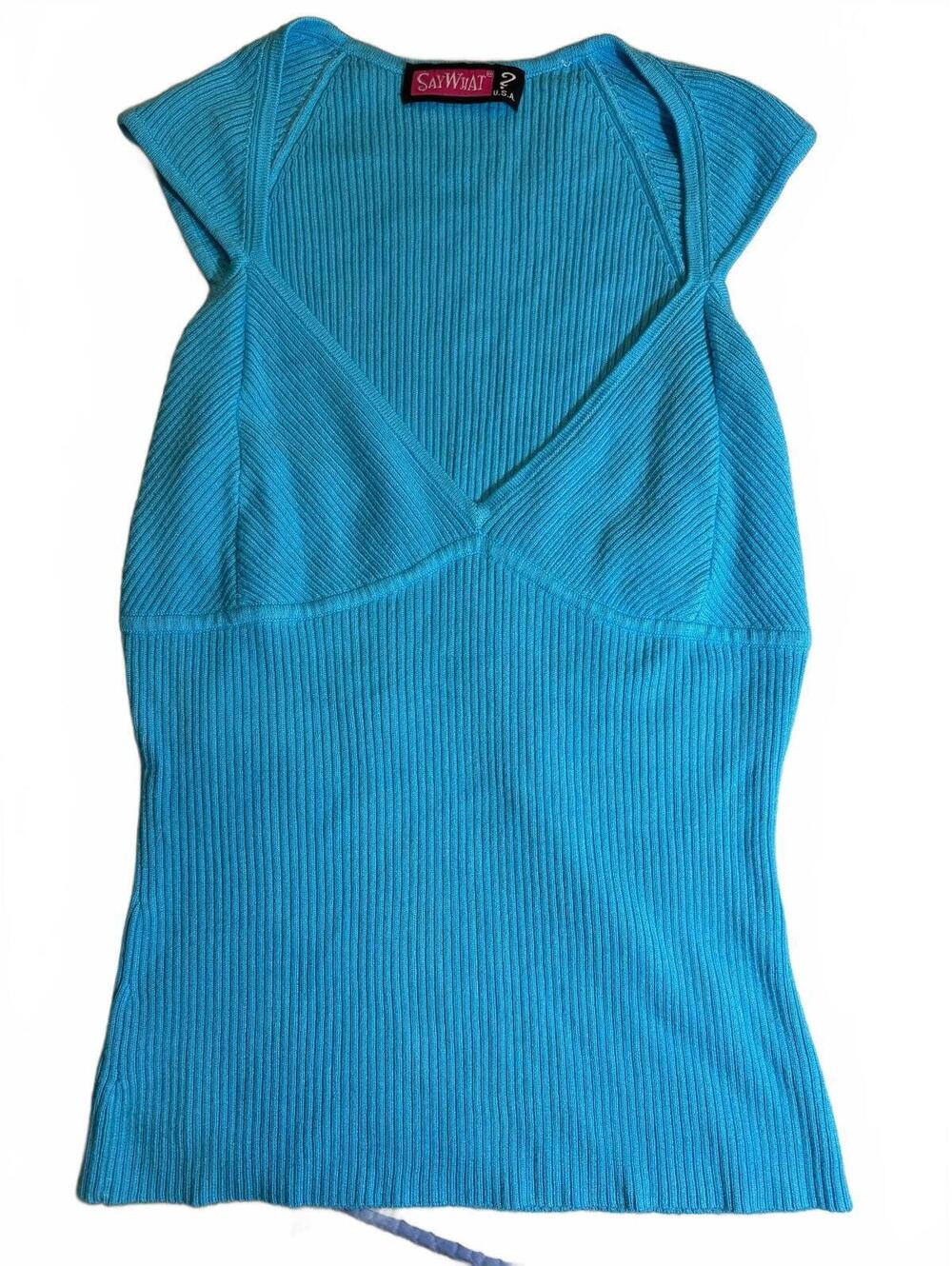 vintage Y2K Say What USA ribbed knit sleeveless top - woman’s Small